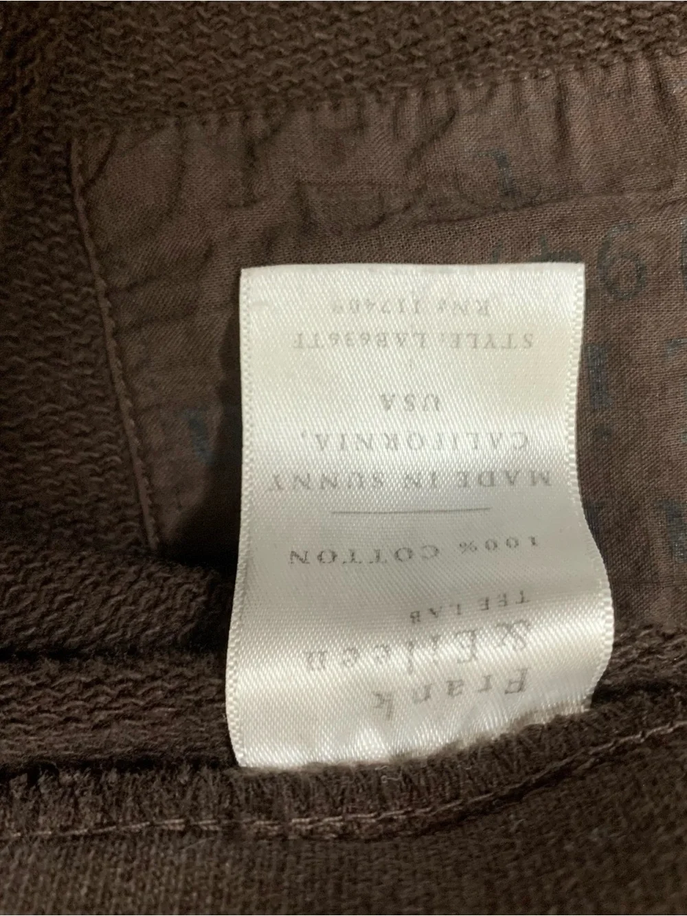 Frank & Eileen Womens Dark Brown Eamon Jogger Pants L